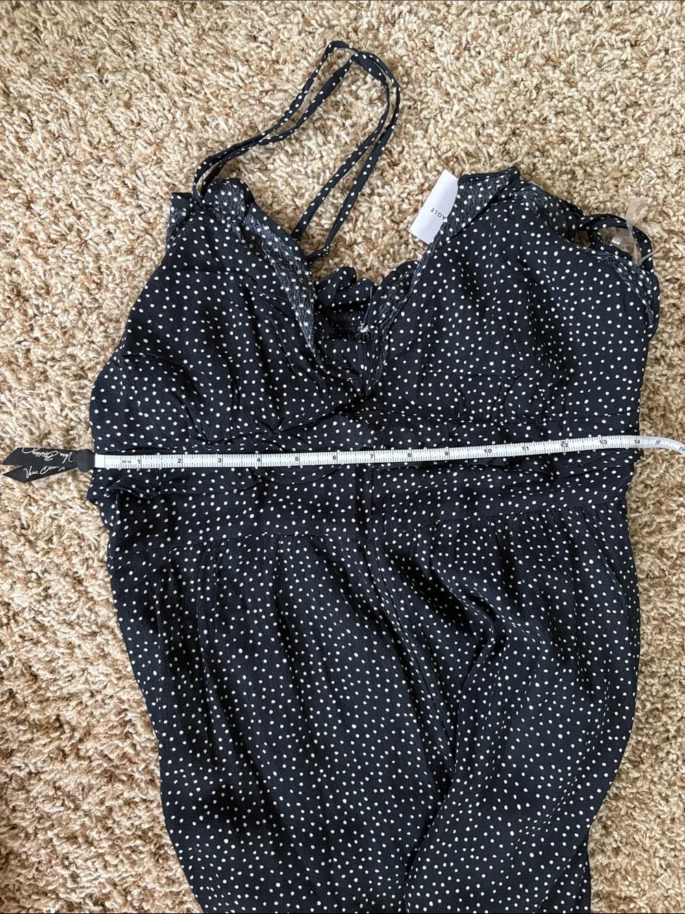NWT American Eagle size Medium Black Polka Dot Wide-Leg Jumpsuit
